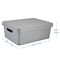 Simplify Storage Tote W/ Lid, 10-7/8 in L x 14-1/2 in W x 10-7/8 in H, Gray, Plastic 25924-GREY - alternate 3